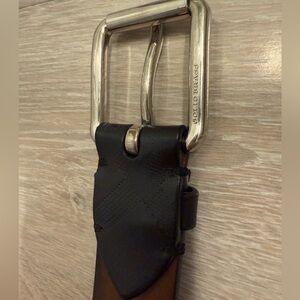 Men’s Burberry Belt. All Black with subtle Burberry Print. 36